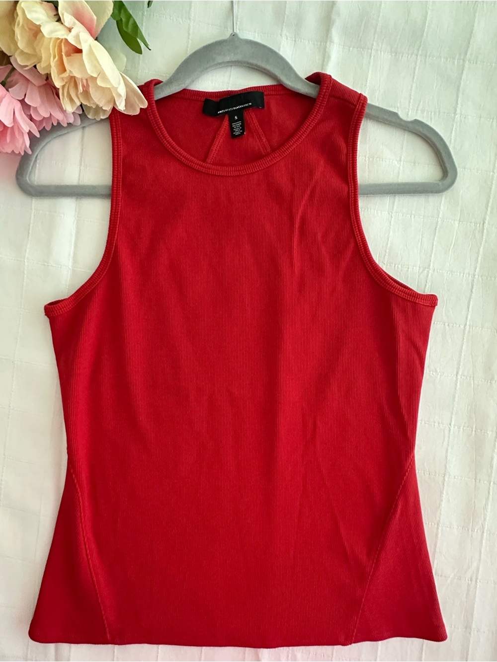 White House Black Market NWOT Red Ribbed Tank Top